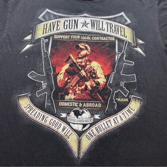 7.62 Design Black "Have Gun Will Travel" T-Shirt Size Large - Picture 4 of 8
